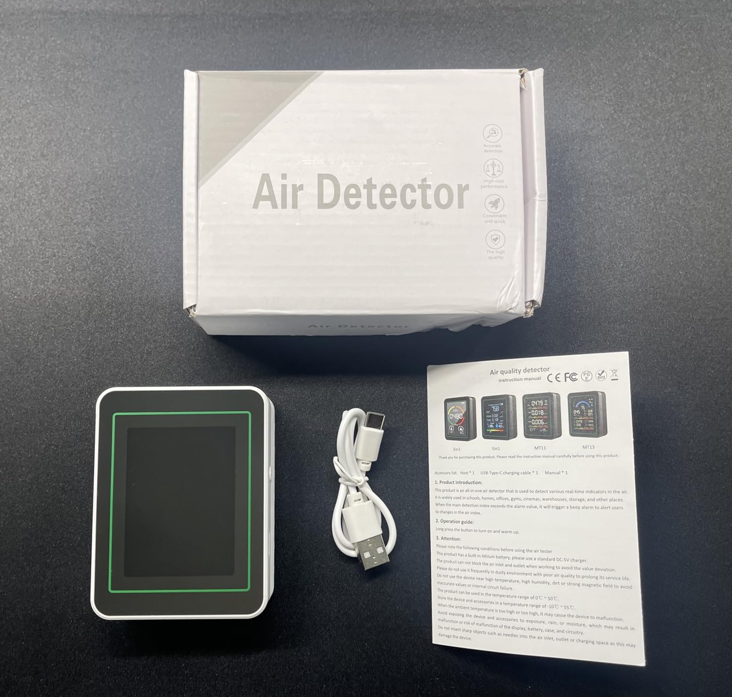 5-in-1 Indoor Air Quality Monitor, Portable CO2 Detector with LCD Color Screen, Formaldehyde HCHO TVOC Temperature Humidity Tester customer photo 1
