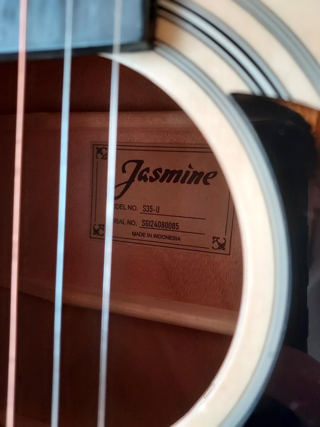 Jasmine S35 Dreadnought Acoustic Guitar - Full-Size with Rosewood Fingerboard, Natural Finish customer photo 2