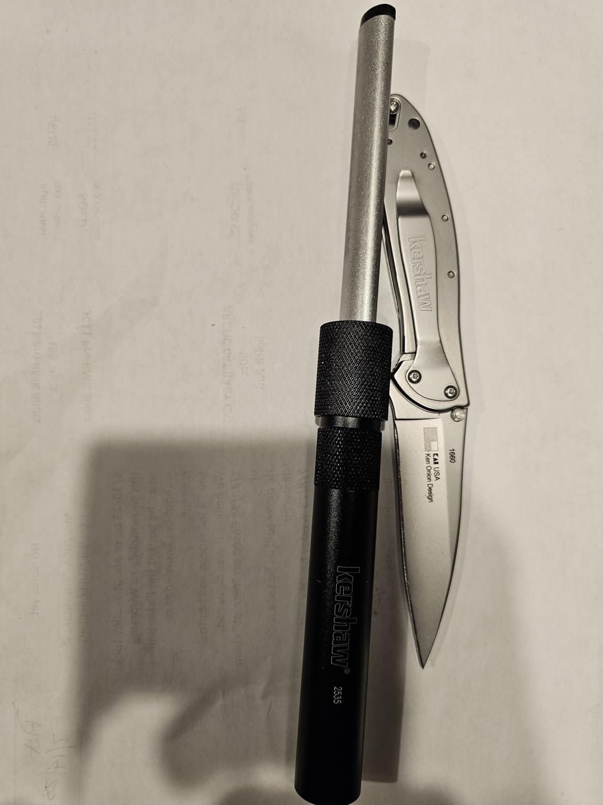 Kershaw Leek Pocket Knife (1660BLKW); Sandvik 14C28N Steel Blade, 410 Stainless Steel Handle, SpeedSafe Assisted Open, Frame and Tip Locks, Reversible Pocketclip; 3 OZ customer photo 1