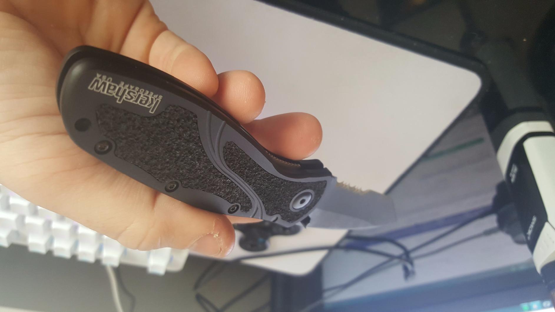 Kershaw Blur Pocket Knife, Black, 3.4 Inch Stainless Steel Recurve Blade, EDC with Assisted Opening, USA Made, Reversible Pocketclip customer photo 1