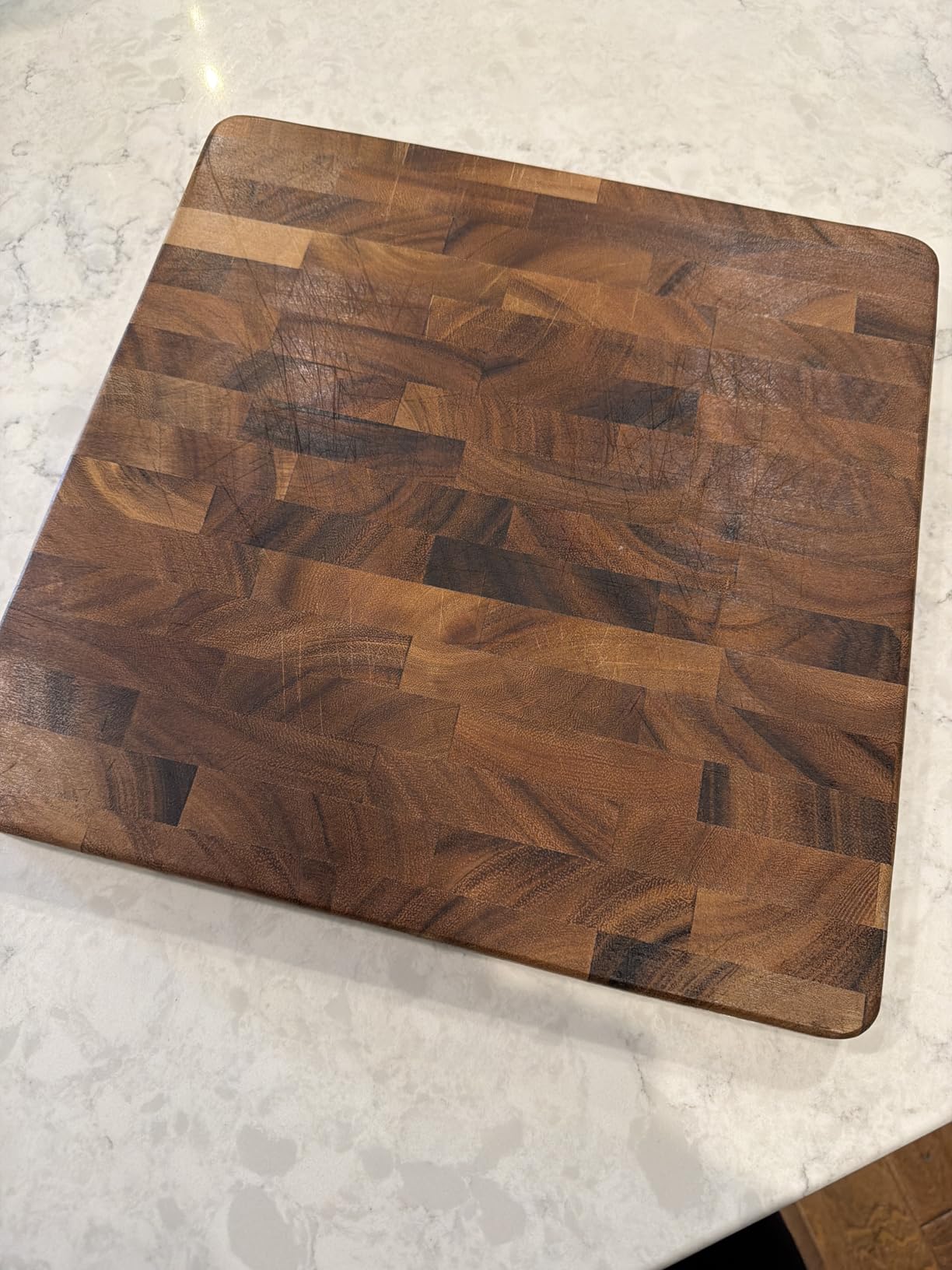 Ironwood Gourmet 28218 Square Charleston End Grain Chef's Board, Acacia Wood 14