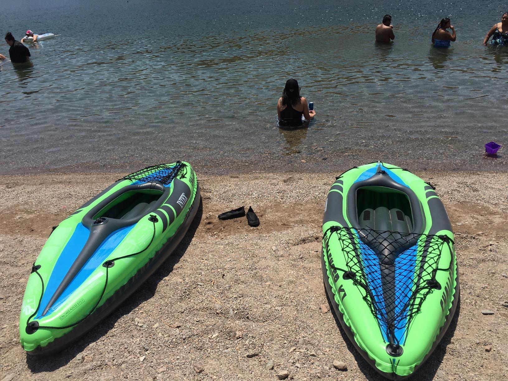 INTEX Challenger Inflatable Kayak Series K2: Includes Deluxe 86in Kayak Paddles and High-Output Pump - SuperStrong PVC - Adjustable Seat with Backrest - Removable Skeg - Cargo Storage Net customer photo 1