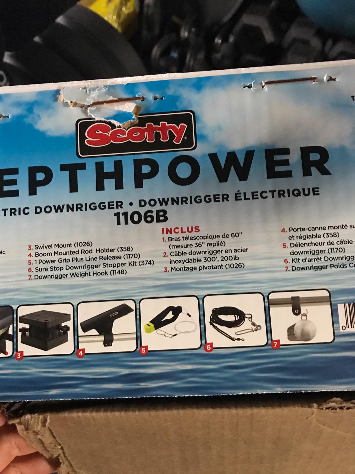 Scotty #1106 Depthpower Electric Downrigger w/ 60-Inch Telescopic Boom & Swivel Base, Rod Holder,Black,Large customer photo 1