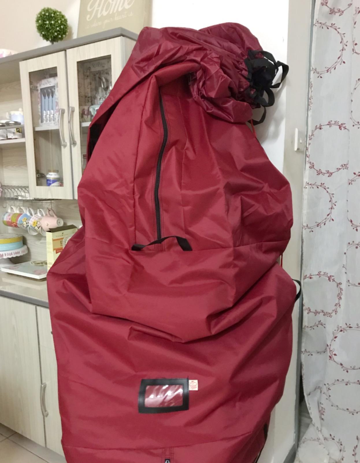 [Red Upright Tree Storage Bag] - 9 Foot Christmas Tree Storage Bag | Store Your Artificial Trees up to 9 Feet Tall - Keep Your Fake Tree Assembled | Hides Under Tree Skirt When Your Tree Is in Use customer photo 1
