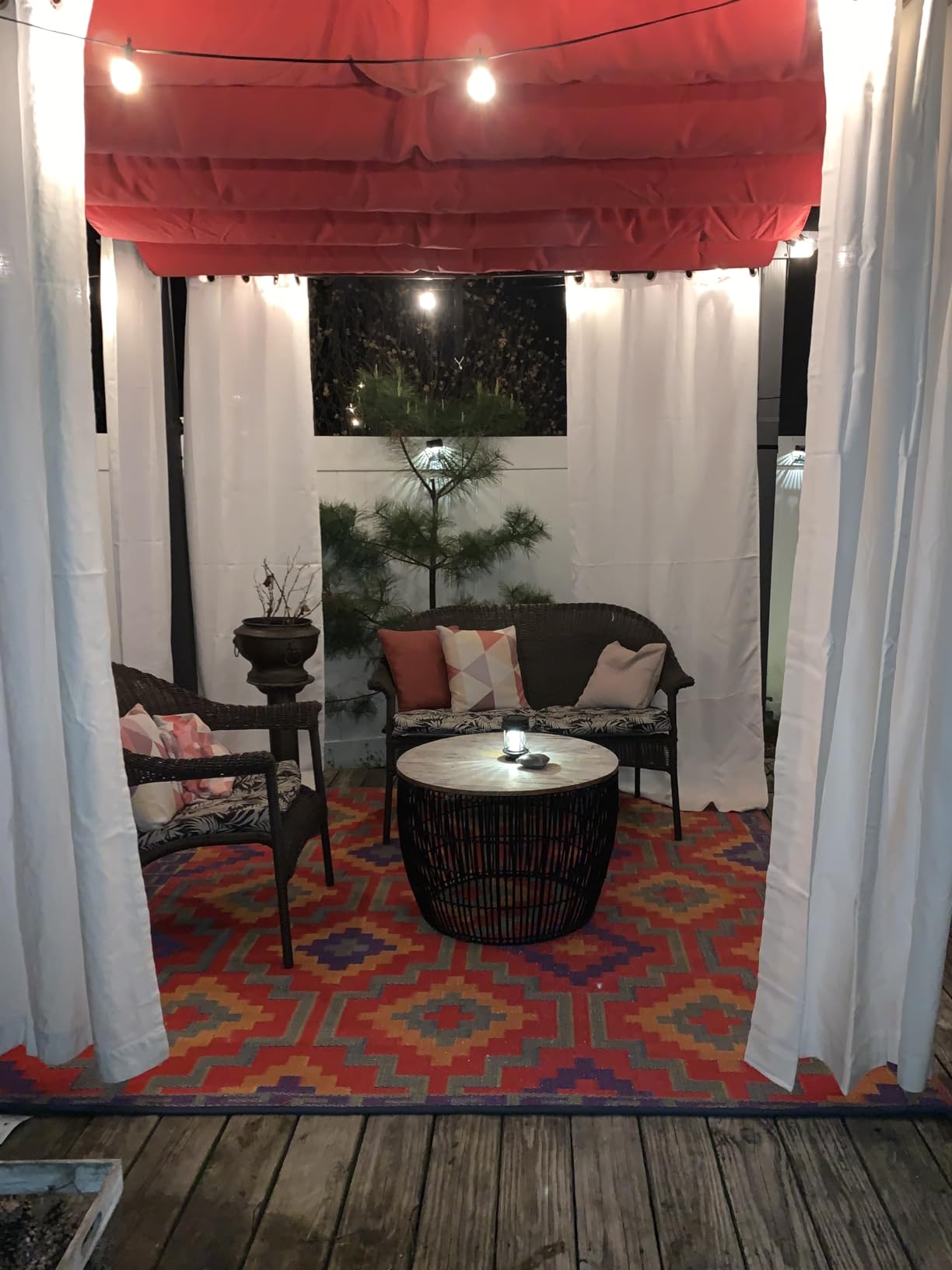 Fab Habitat Outdoor Rug - Waterproof, Fade Resistant, Crease-Free - Premium Recycled Plastic - Vintage Boho Kilim - Large Patio, Deck, Sunroom, Camping, RV - Lhasa - Orange & Violet - 6 x 9 ft customer photo 1