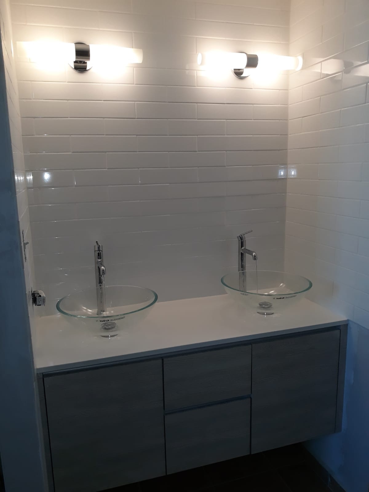 KRAUS Round Crystal Clear Glass Vessel Bathroom Sink, 16 1/2 inch GV-100 customer photo 2