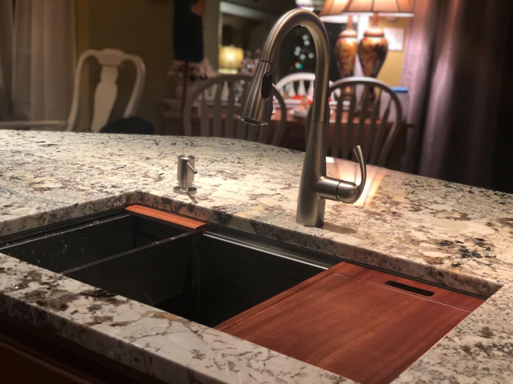 Ruvati 32-inch Undermount 16 Gauge Stainless Steel Workstation Kitchen Sink Single Bowl - Soundproof Multifunction Chef Sink with Cutting Board & Accessories, Brushed Finish - RVH8300 customer photo 1