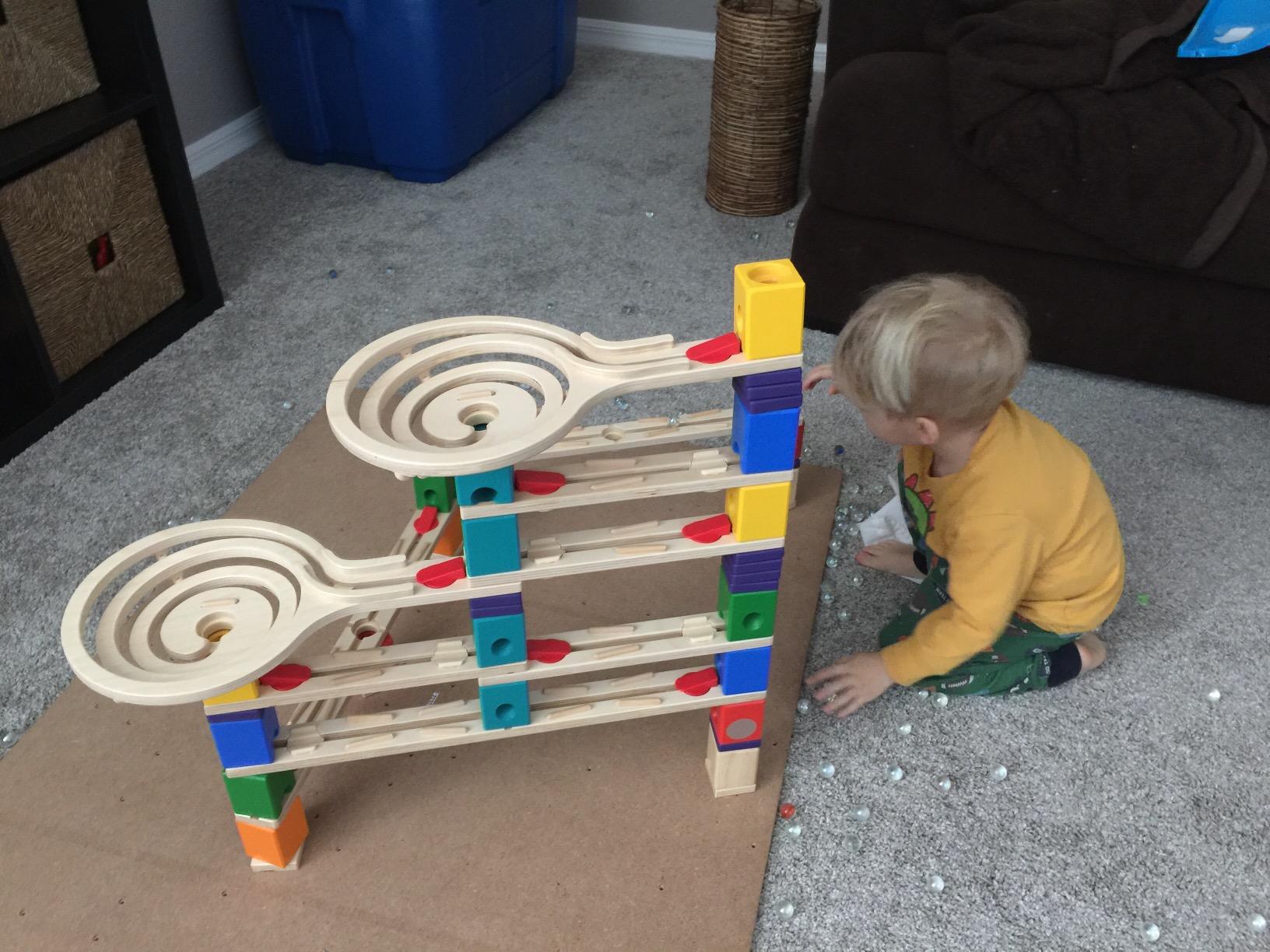 Hape Wooden Quadrilla Marble Run Vertigo Construction with Instruction | 134-PIECE STEM Educational Learning Toys for Kids customer photo 2