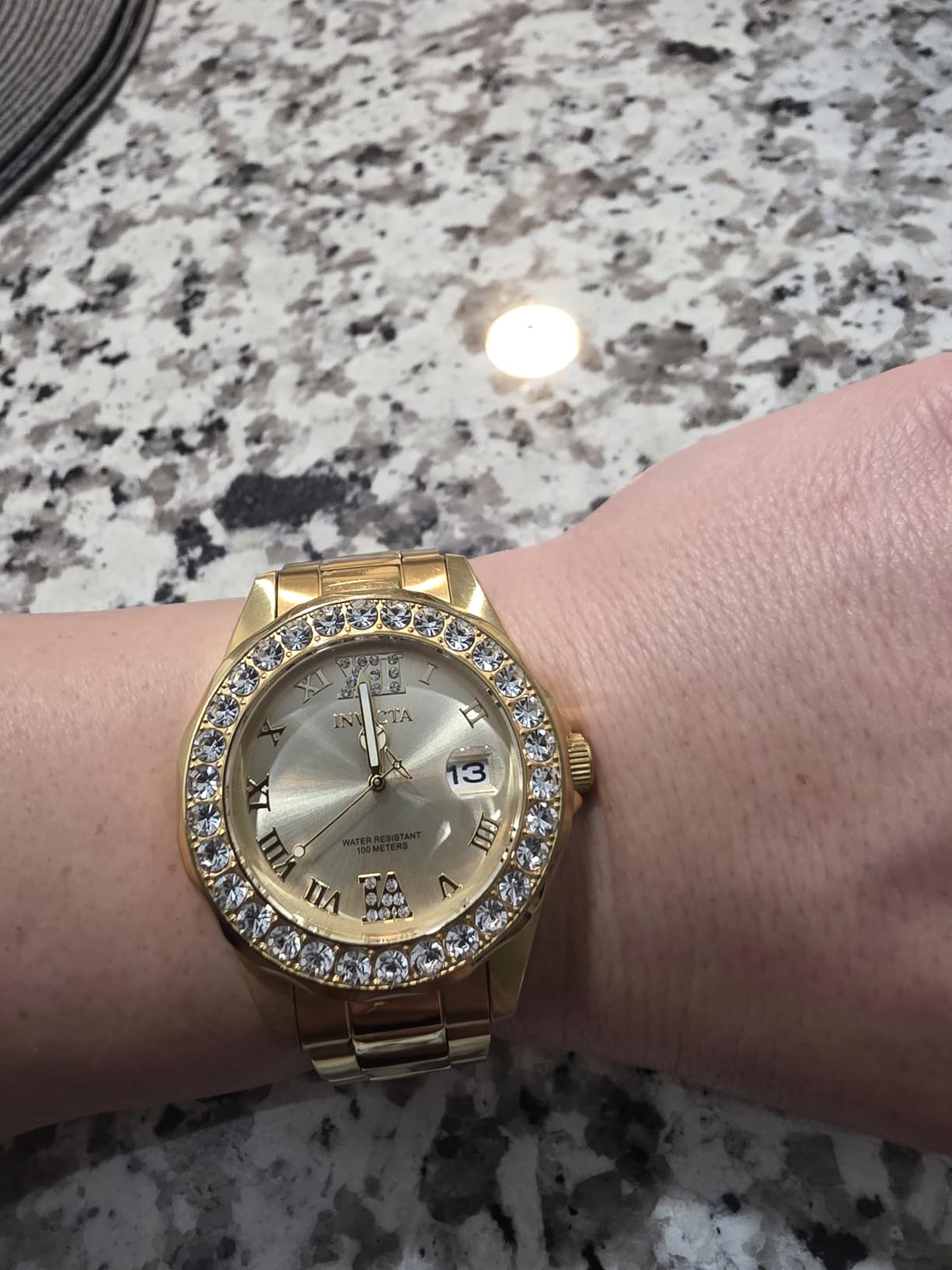 Invicta Women's Pro Diver Crystal Accented 18k Ion-Plated Stainless Steel Watch customer photo 2
