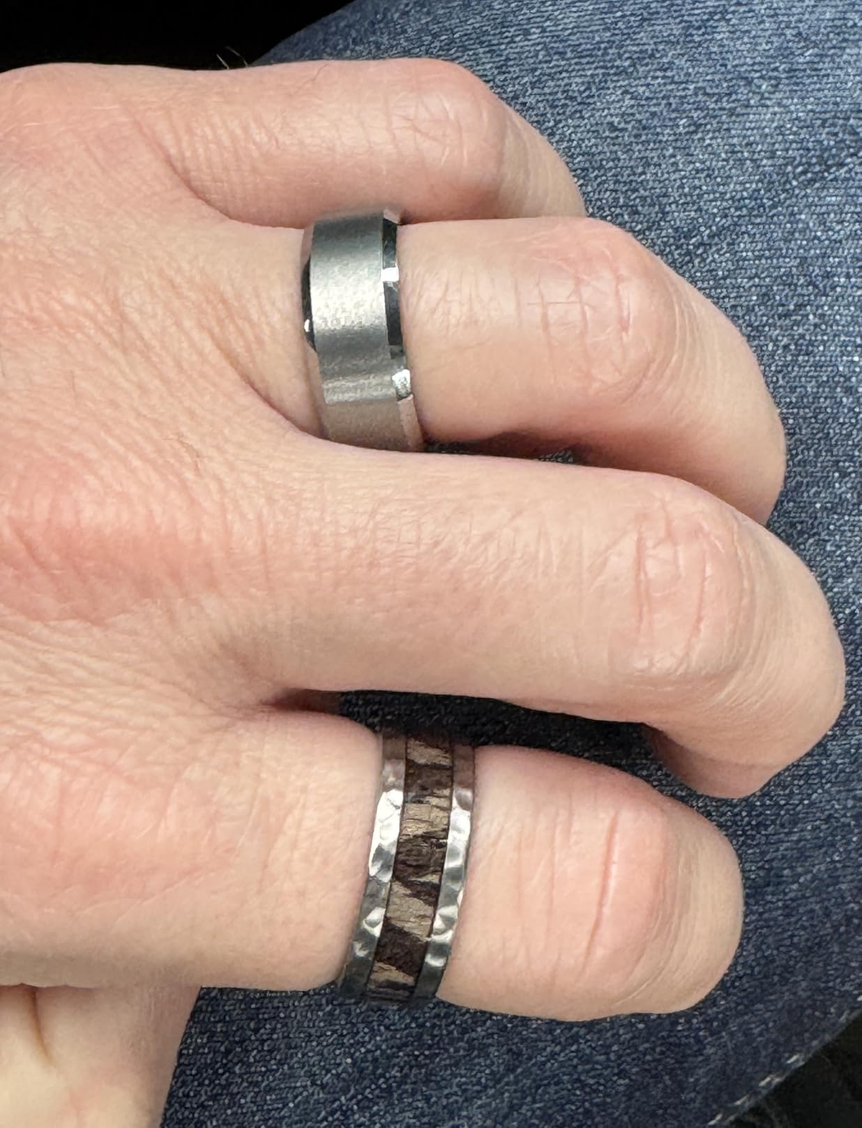 King Will Tungsten Men's Wedding Ring - Available in 6mm to 10mm, Black/Silver, Matte Finish, Beveled Polished Edge, Comfort Fit customer photo 1