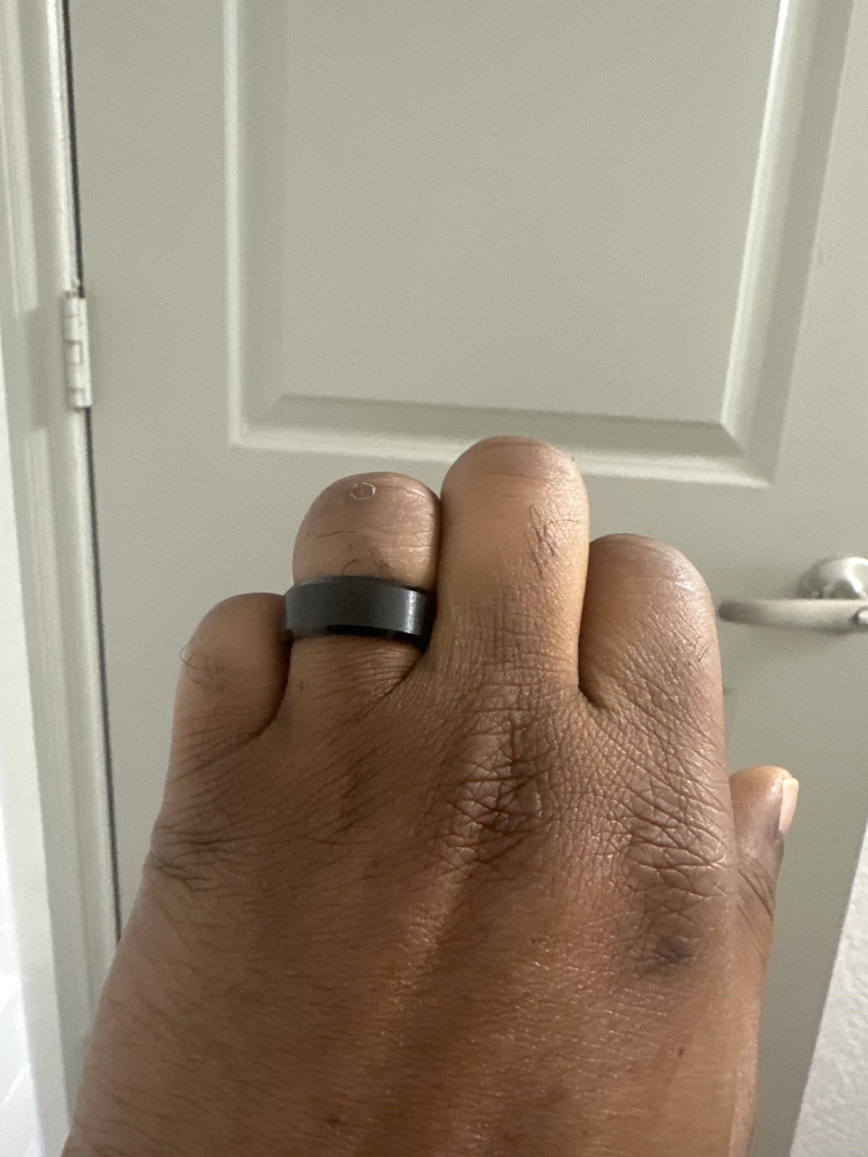 King Will Tungsten Men's Wedding Ring - Available in 6mm to 10mm, Black/Silver, Matte Finish, Beveled Polished Edge, Comfort Fit customer photo 2