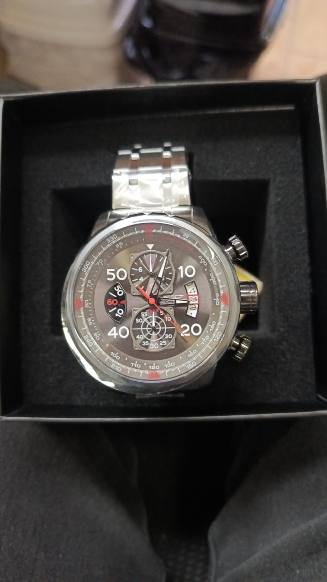 Invicta Men's Aviator Analog Display Japanese Quartz Silver Watch, Gold, Black (Model: 12704) customer photo 1