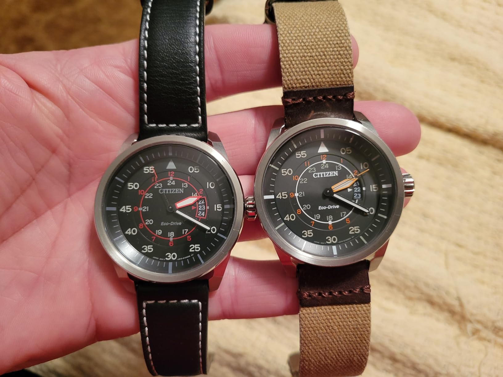 Citizen Men's Eco-Drive 3-Hand Date Avion Watch with Leather Strap (Style: AW1361:10H) customer photo 1