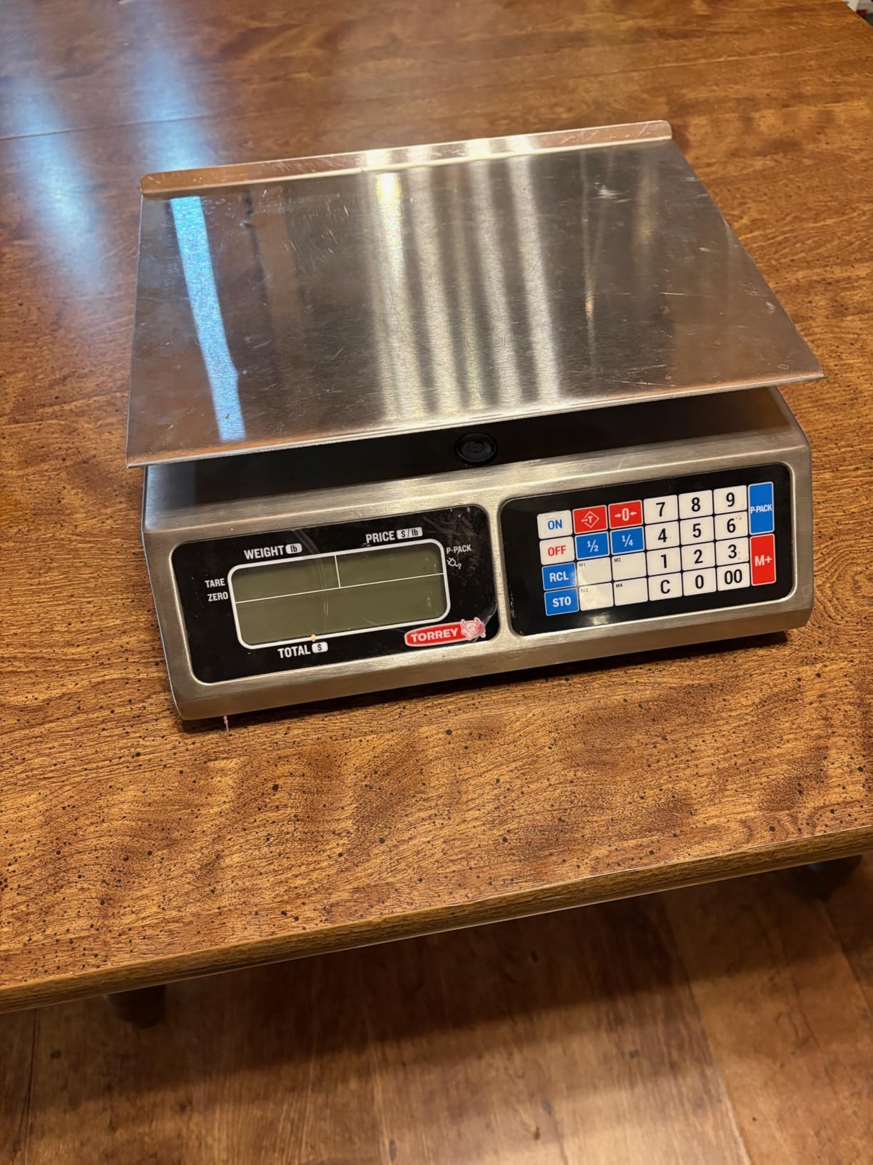 TORREY LPC40L Electronic Price Computing Scale, Rechargeable Battery, Stainless Steel Construction, 100 Memories, 8 Direct Access Keys, 40 lb customer photo 1