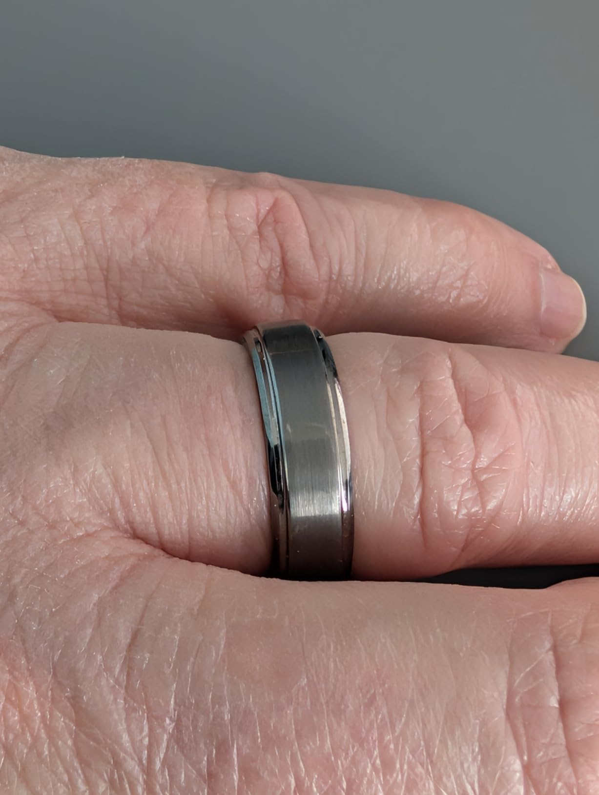 King Will Classic Tungsten Wedding Band for Men, 6/7/8/9/10mm Widths, Polished Finish Step Edge Matte Rings Comfort Fit customer photo 2