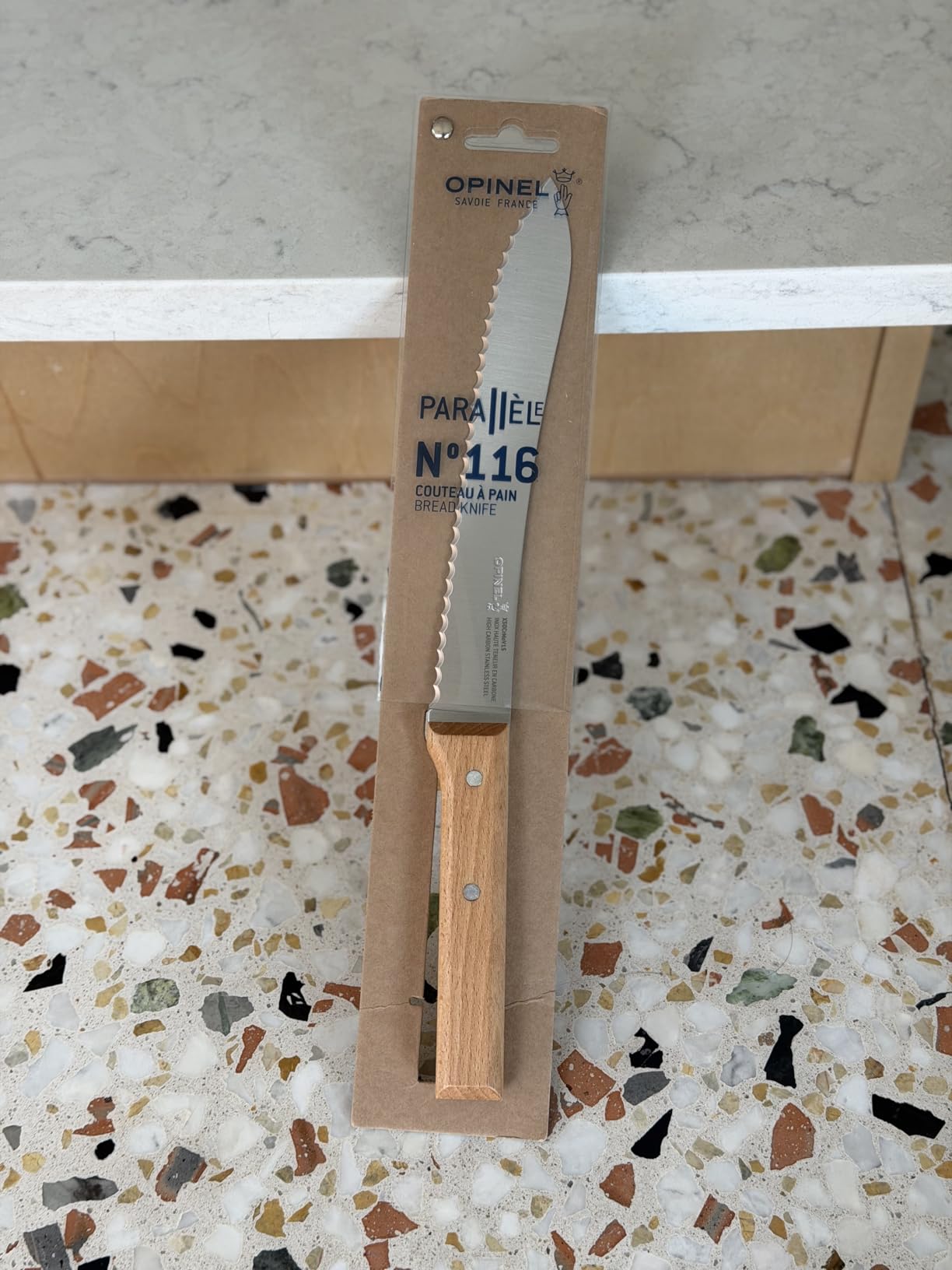 Opinel Parallele Bread Knife - Serrated Curved Blade High Carbon Stainless Steel Made in France customer photo 1