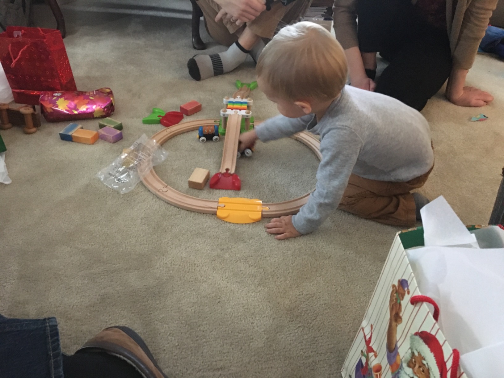 BRIO My First Railway Beginner Pack - 18-Piece FSC-Certified Wood Train Set - Compatible with All BRIO Sets - Includes Rainbow Bridge & Rattle Wagon - Safe Play - Toddlers Ages 18 Months & Older customer photo 2