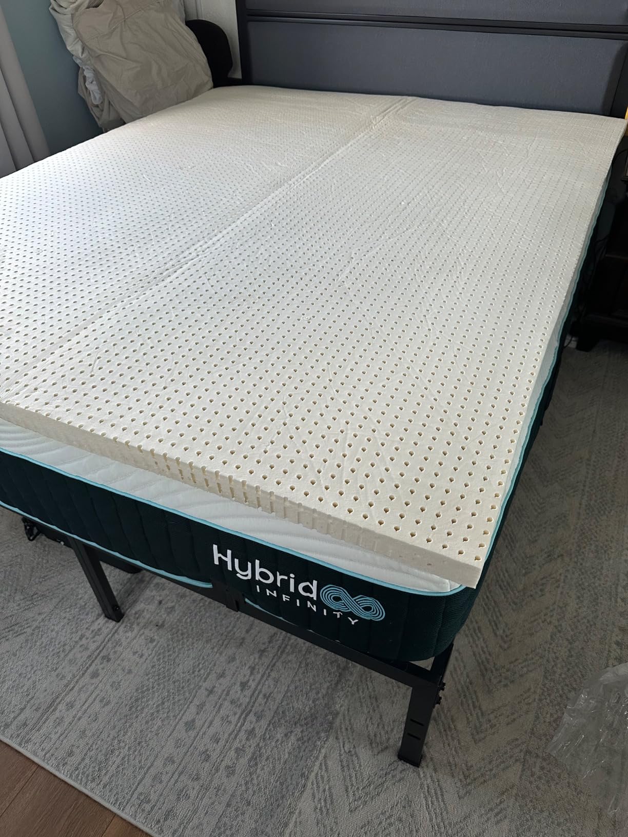 Pure Green Natural Latex Mattress Topper - Soft - 3 Inch - Queen Size (GOLS Certified Organic) customer photo 2