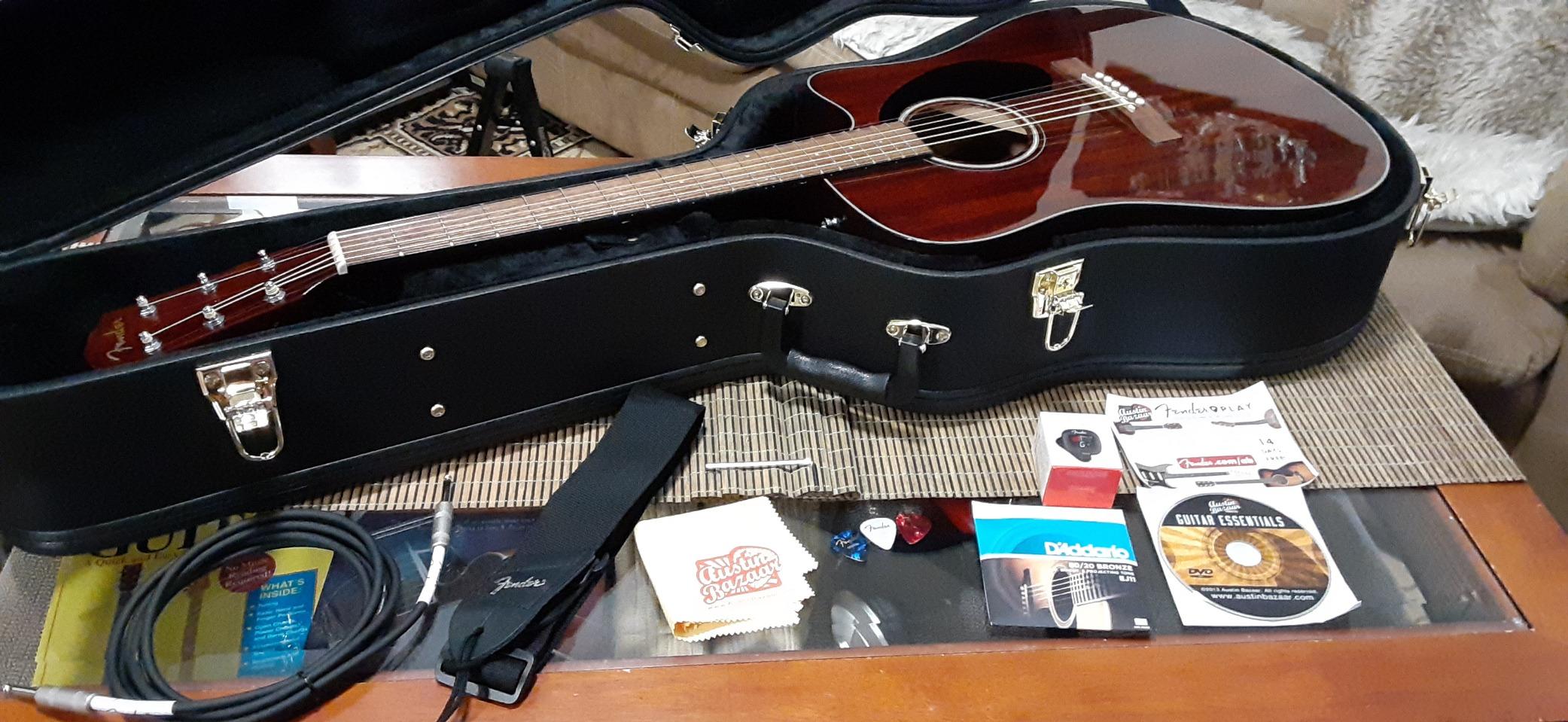 Fender CD-60SCE Solid Top Dreadnought Acoustic-Electric Guitar - All Mahogany with Fishman Pickup customer photo 2