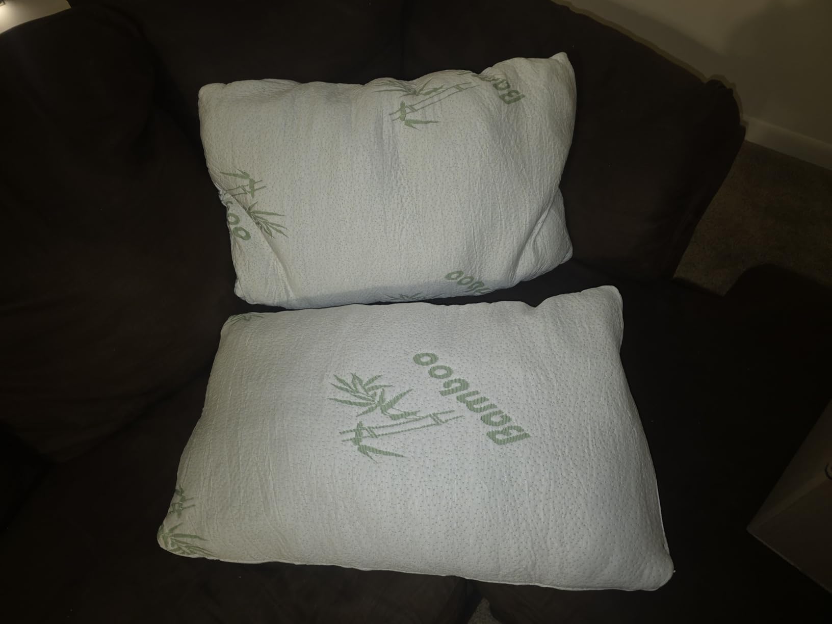 Memory Foam Pillows Queen Size Set of 2 - Cooling Bed Pillows for Sleeping - Back, Stomach, Side Sleeper Firm, Comfy Cool Shredmed - 2 Pack, Rayon Derived from Bamboo customer photo 1