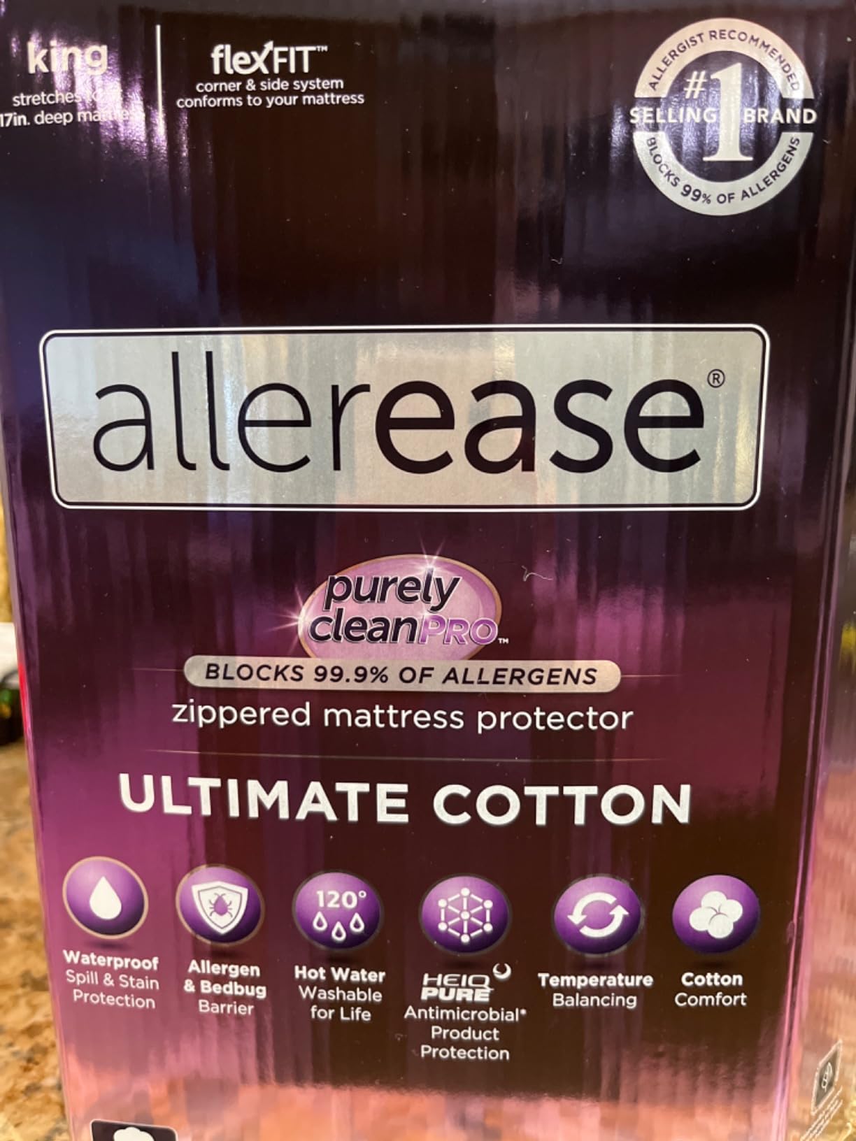 AllerEase Ultimate Allergy Protection and Comfort Zippered Mattress Protector Queen, White customer photo 2