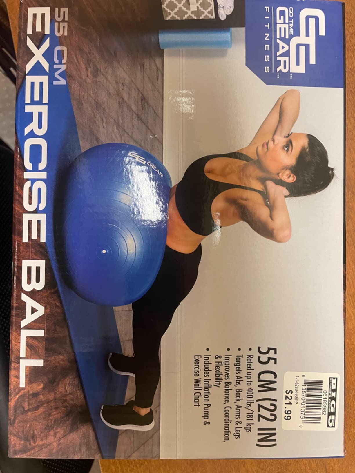 Gaiam Classic Balance Ball Chair - Ergonomic Stability Chair for Desk & Office | Yoga Ball Seat with Base, Air Pump, & Exercise Guide | Improves Posture & Core Strength (300 lb Capacity) customer photo 2