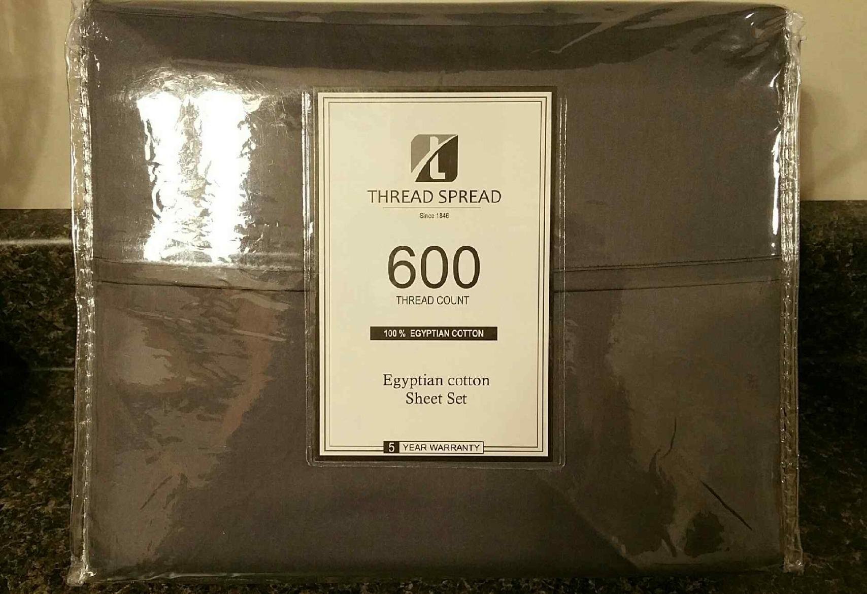 THREAD SPREAD 100% Egyptian Cotton Sheets Queen Size - 600 Series Bliss Collection Sheet Set Queen, Luxury Sheets Queen Size (4 PC, White), Soft, Deep Pocket Sheet, Fits Mattress Upto 18