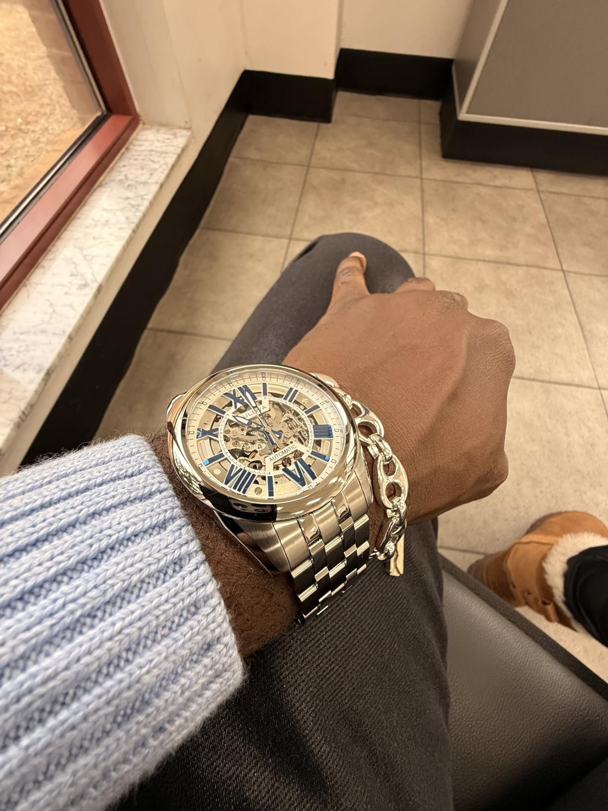 Bulova Men's Classic Sutton 3-Hand 21-Jewel Automatic Watch, Skeleton Dial, 42 Hour Power Reserve customer photo 2