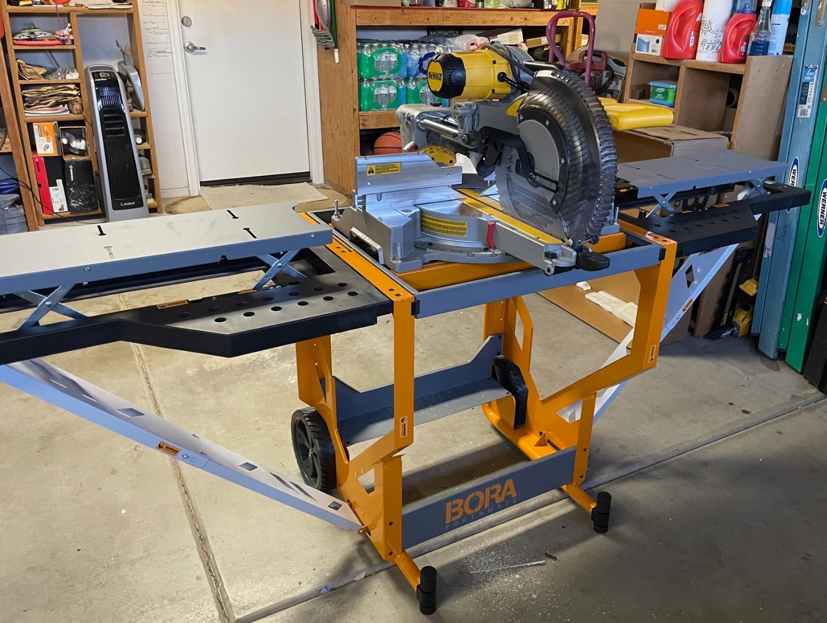Bora Portamate Miter Saw Stand Work Station 400 Lbs Max Weight Portable Rolling Table Saw Stand Workbench with Folding Wing Extensions Miter Saw Stands PM-8000 customer photo 1