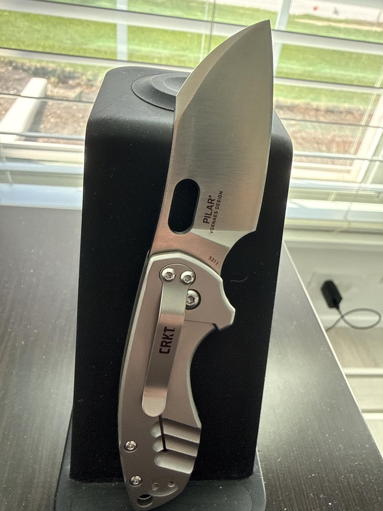 CRKT Pilar EDC Folding Pocket Knife: Compact Everyday Carry, Satin Blade with Finger Choil, Thumb Slot Open, Frame Lock Stainless Handle, Reversible Pocket Clip 5311 customer photo 1