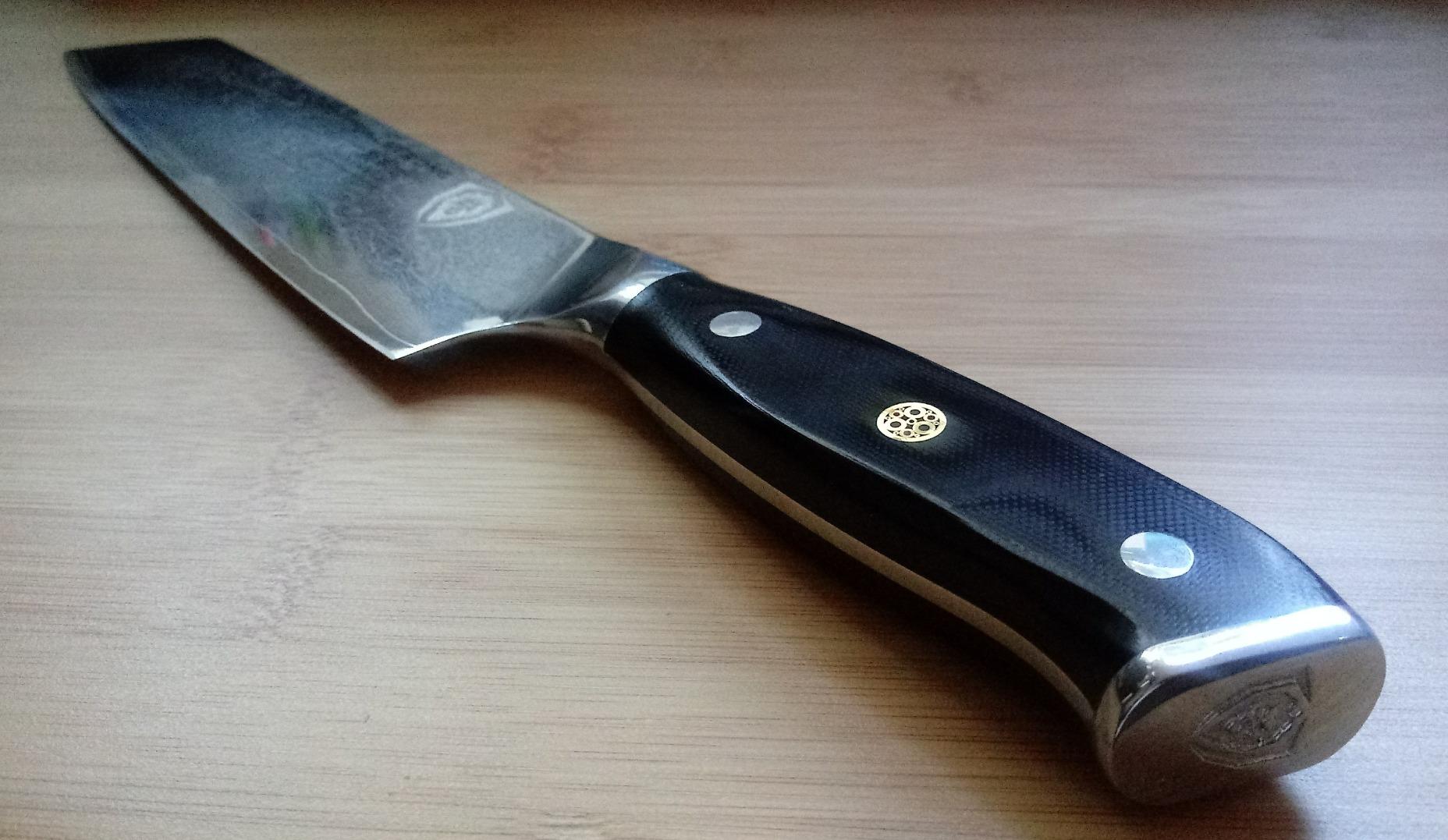 Dalstrong Kiritsuke Chef Knife - 8.5 inch - Shogun Series Elite - Damascus - Japanese AUS-10V Super Steel Kitchen Knife - Premium Black G10 Handle - Razor Sharp Knife - w/Sheath customer photo 2