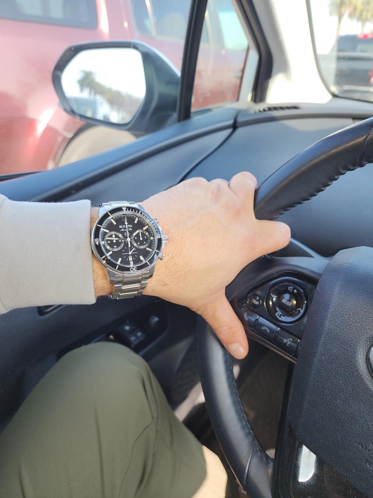 Bulova Men's Marine Star Series C Stainless Steel 6-Hand Chronograph Quartz Watch, Black Dial 96B272 customer photo 1
