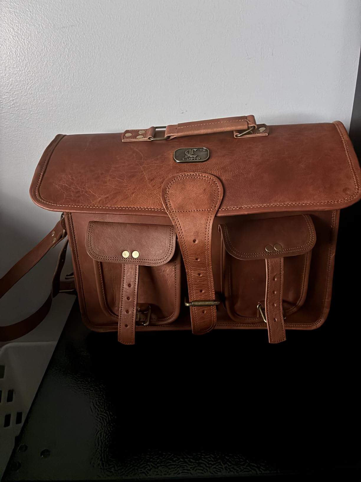cuero Leather Messenger Bag for Men, 18 Inch Laptop Crossbody, Handmade Leather Shoulder Satchel Bag customer photo 1