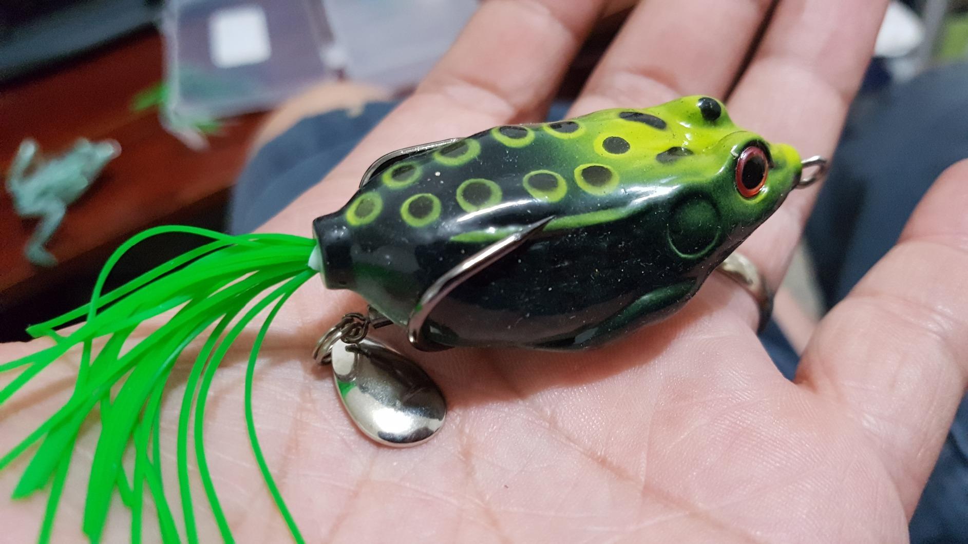 RUNCL Topwater Frog Lures - 5PCS Durable Lifelike Silicone Bass Bait Kit for Freshwater & Saltwater, Realistic Floating Frog Lures for Topwater Fishing of Pike, Snakehead, Salmon, Trout & Catfish customer photo 2