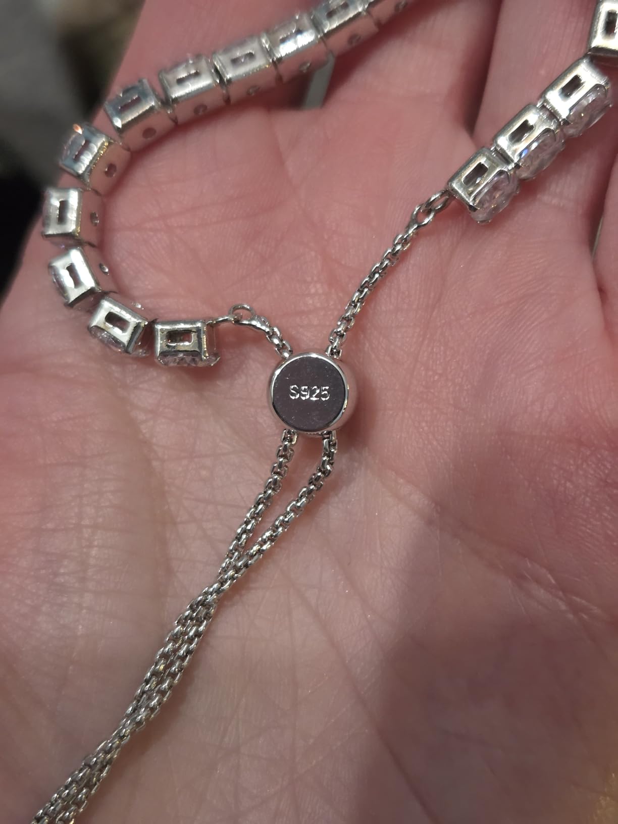 J.Fée Silver Bracelet, S925 Tennis Bracelet with Sparkling 5A Cubic Zirconia Silver Bracelets for Women Adjustable Bracelet customer photo 2