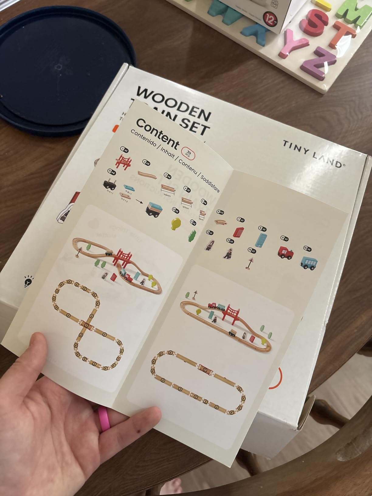 Tiny Land Wooden Train Set for Toddler - 39 Pcs - with Wooden Tracks Compatible with Major Brands - Expandable, Changeable - Train Toy for 3 4 5 Years Old Girls & Boys customer photo 2