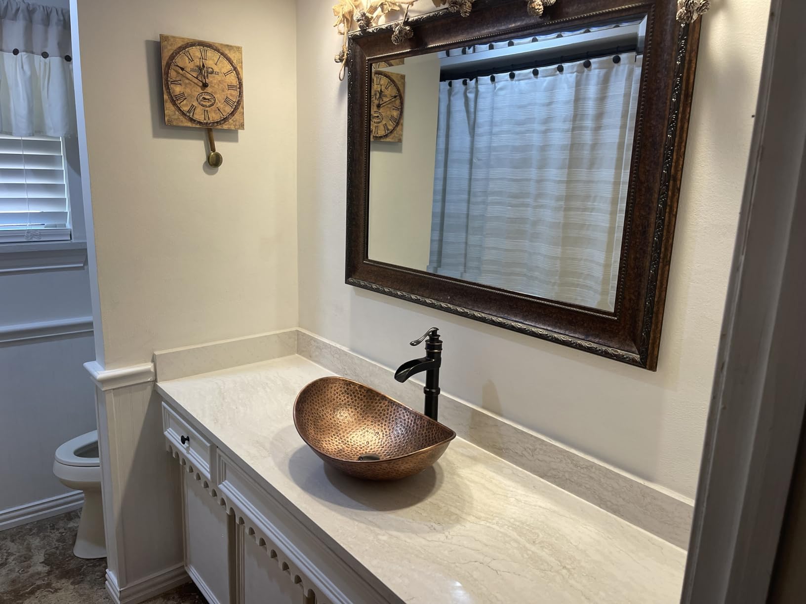 Monarch Abode Bathroom Sink - 19-Inch Harbor Vessel Bathrooms Countertop Sink, Hand Hammered Pure Copper Bath Sinks for Restroom Vanity or Powder Room customer photo 1