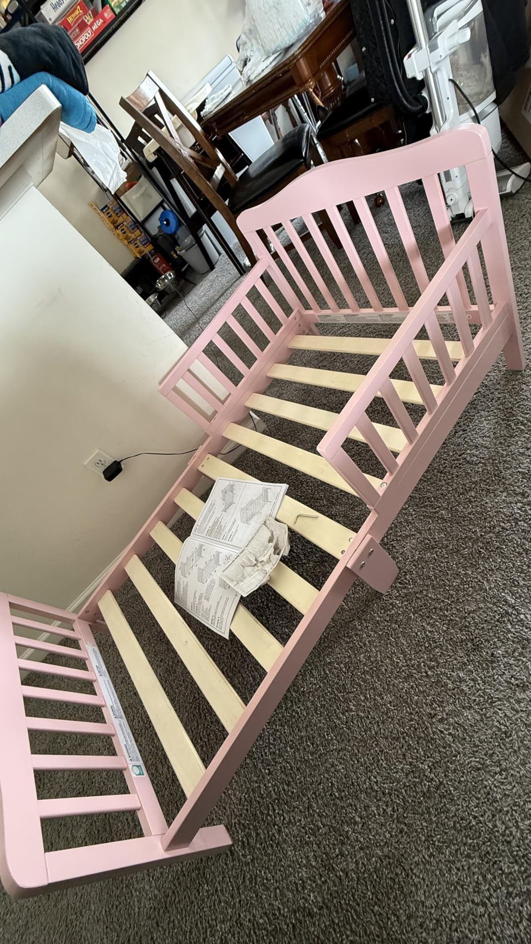 Dream On Me Classic Design Toddler Bed In Steel Grey, Greenguard Gold And BSA Certified, Low To Floor Design, Two Side Safety Rails customer photo 2