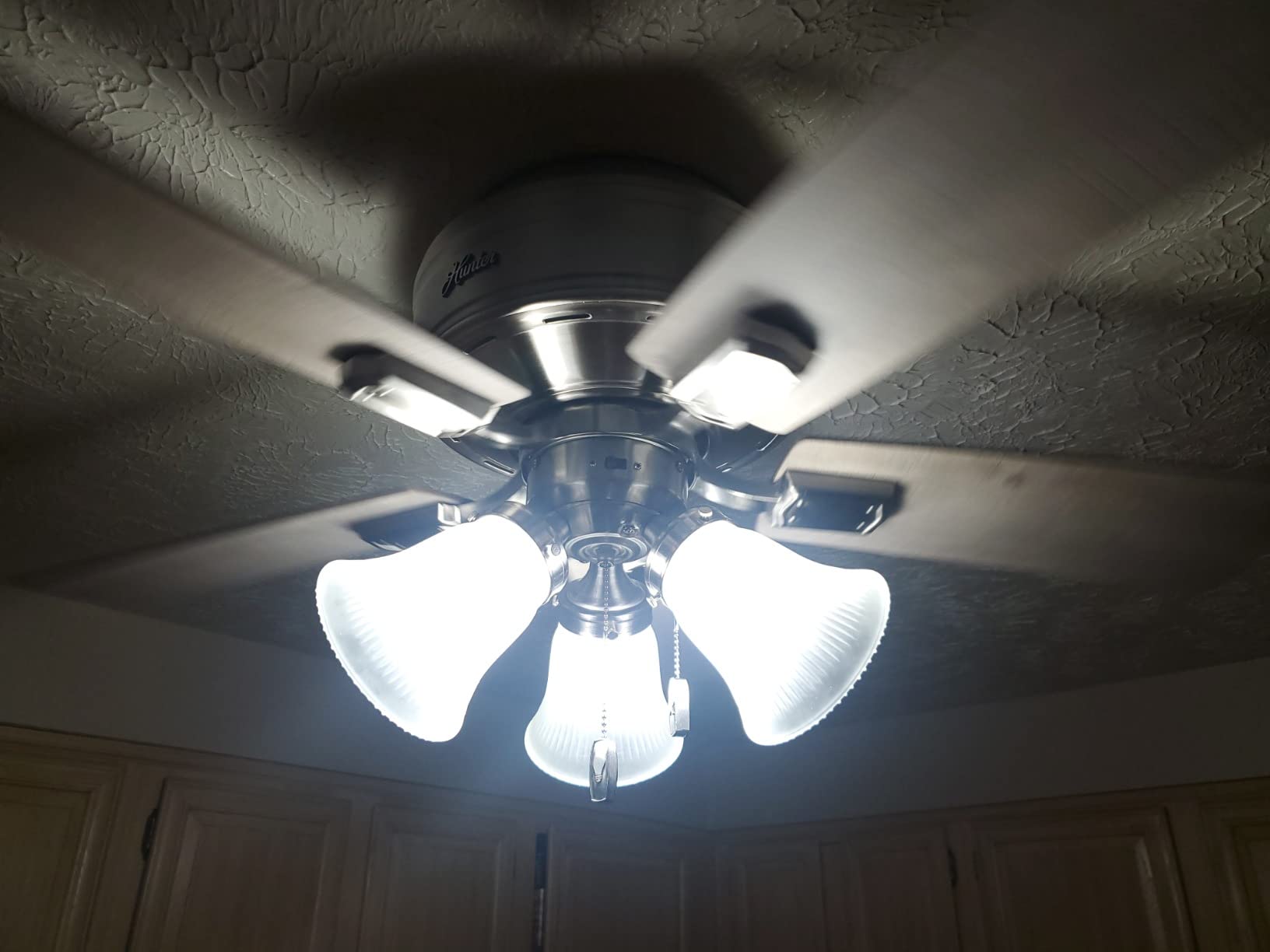 Hunter 52 inch Indoor Ceiling Fan with LED Lights and Pull Chain - Low Profile Flush Mount Bronze Ceiling Fan, 5 Blades, For Bedroom, Living Room, or Kitchen, Quiet - Crestfield 54208, Noble Bronze customer photo 2