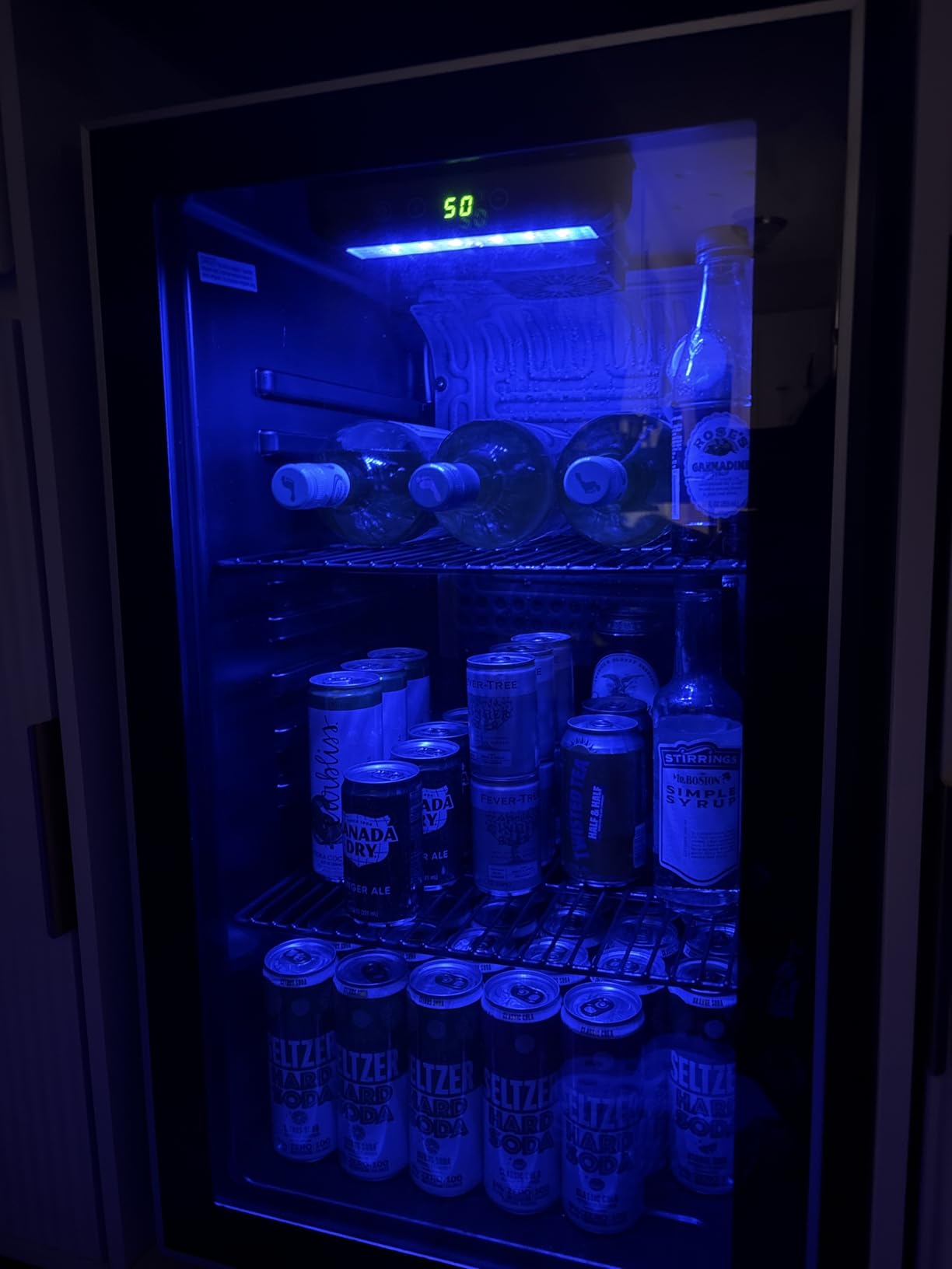 Antarctic Star 26 Bottle 130 Can Wine Cooler/Cabinet Beverage Refrigerator Mini Wine Cellar Beer Soda Clear Glass Door Bar Fridge Quiet Compressor Adjust Temp Freestanding Indoor Use 3.2cu.ft Black customer photo 1