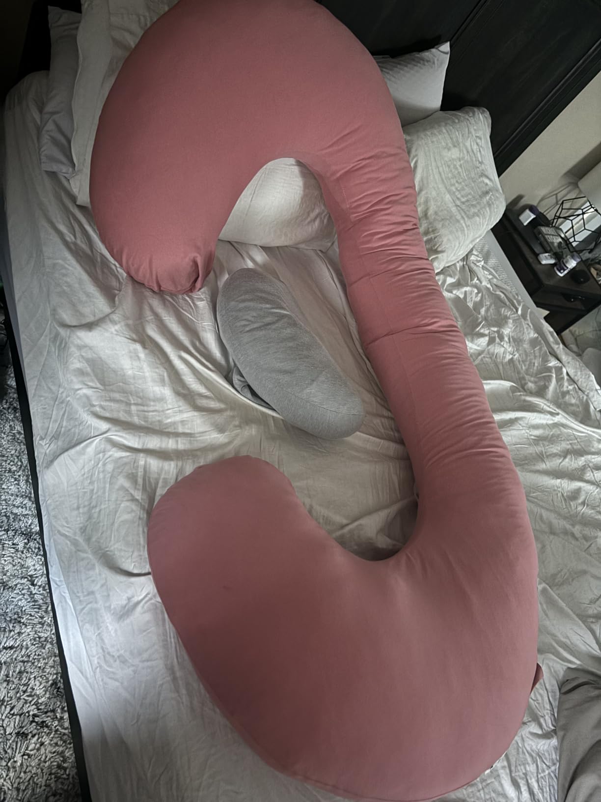 INSEN Pregnancy Pillow for Sleeping, Maternity Pillow with Jersey Cotton Cover, C Shaped Body Pillow for Pregnant customer photo 2