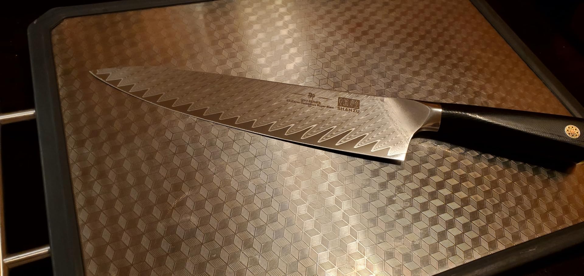 SHAN ZU Damascus Chef Knife 8 inch, 67-Layer High Carbon Steel Kitchen Knife, Ultra Sharp Japanese Chef Knife, Professional Kitchen Utility Knives with G11 Ergonomic Handle Cooking Knife with Gift Box customer photo 1