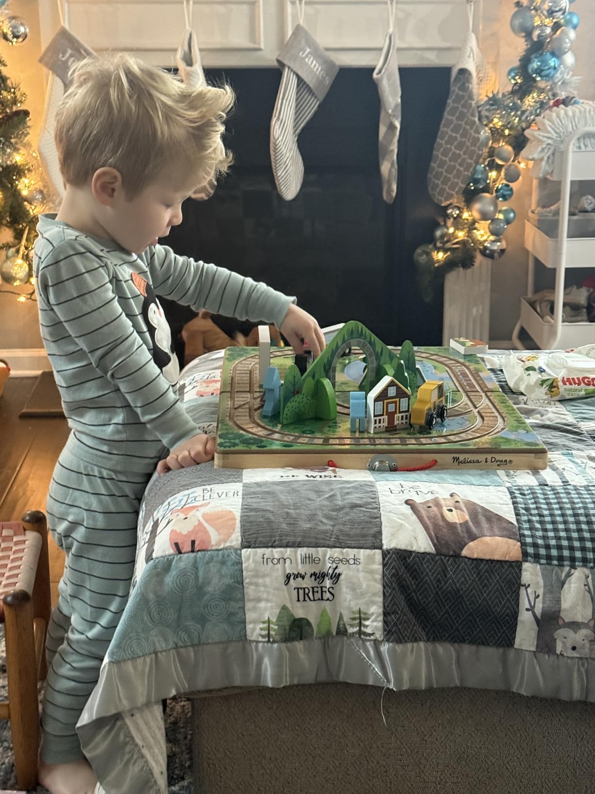 Melissa & Doug Take-Along Railroad Tabletop Playset with Wooden Train Toys, Animals & Scenery Play Pieces, Preschool Learning Toys for Girls & Boys 3+ - FSC Certified customer photo 2