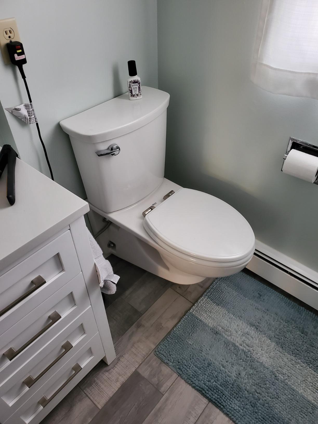 American Standard 2882107.020 Glenwall VorMax Wall-Hung Elongated Toilet with Left Hand Trip Lever, 1.28 gpf, White customer photo 1