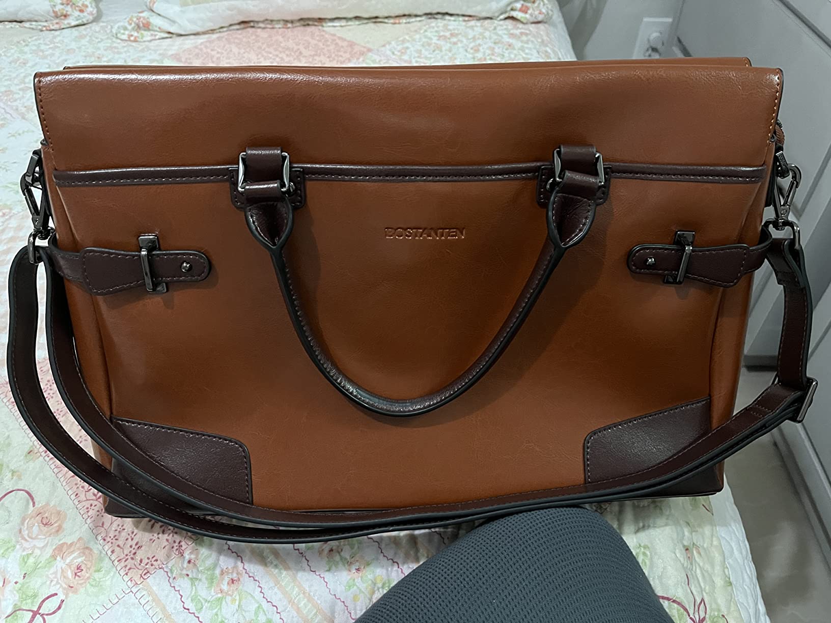 BOSTANTEN Briefcase for Women Leather Laptop Bag 15.6 inch Computer Messenger Office Business Work Tote customer photo 1