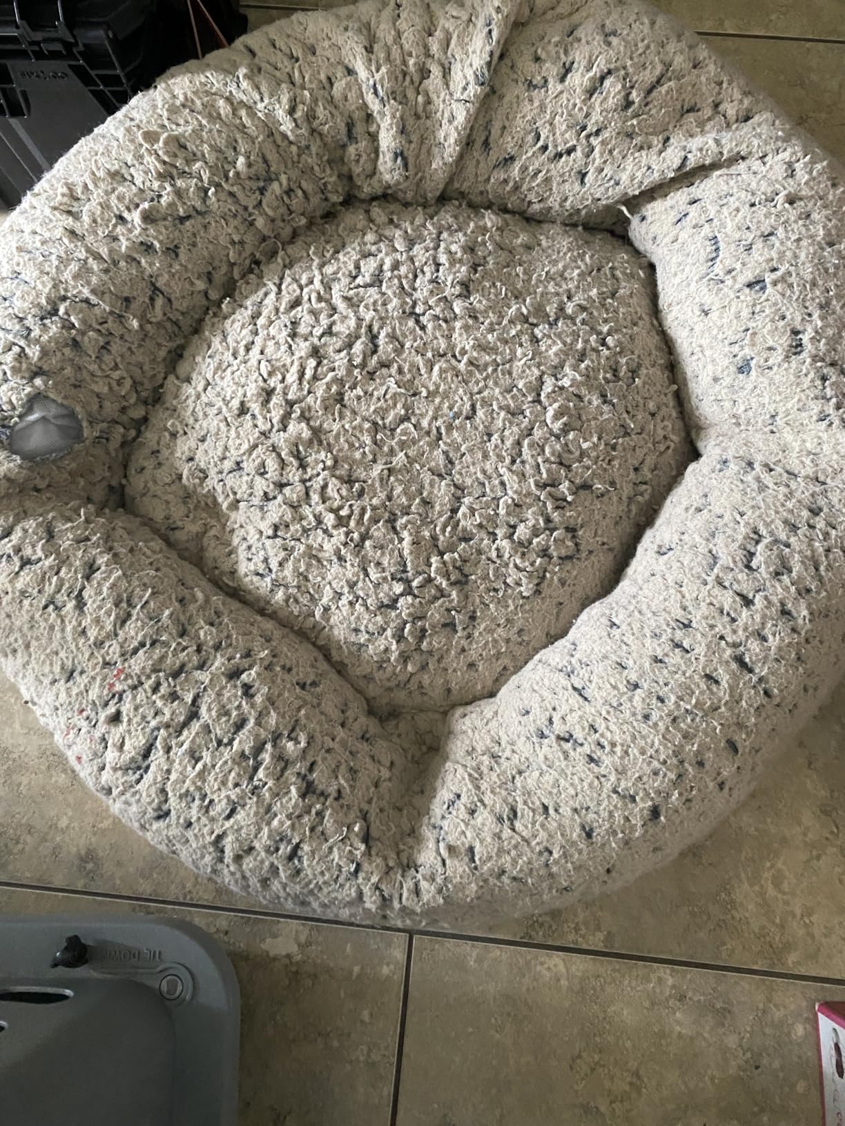Best Friends by Sheri The Original Calming Donut Dog Bed for Medium Dogs up to 45 lbs, Shag Faux Fur, Taupe, Medium, 30