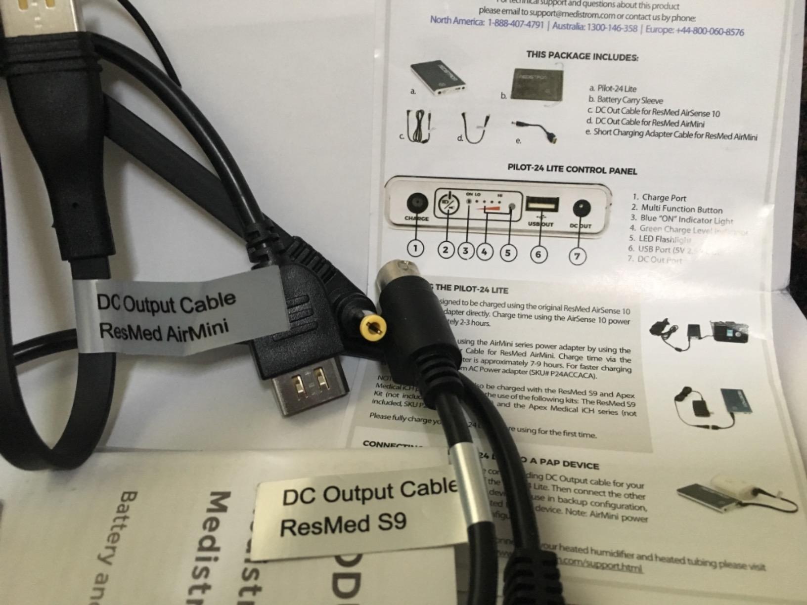 Medistrom Pilot-24 Lite Bundled with Cables for ResMed S9, AirSense 10, AirMini customer photo 1