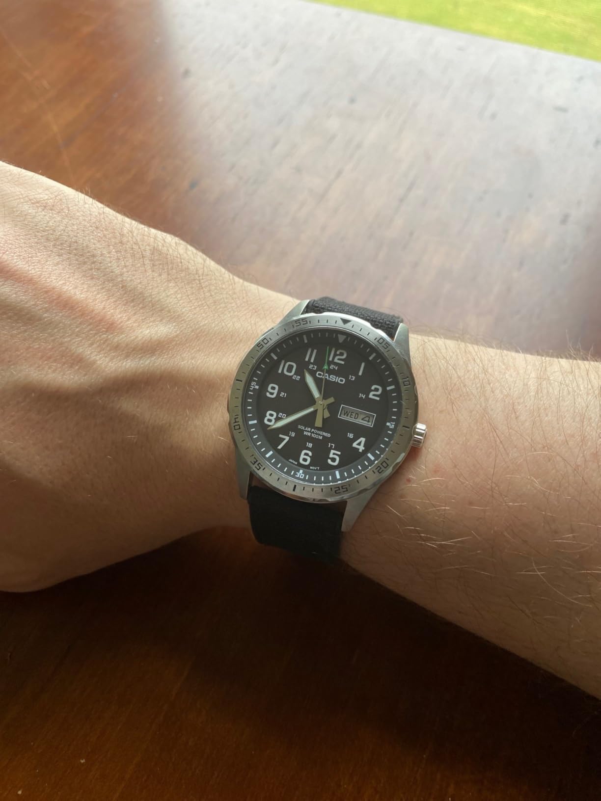 Casio MTPS120L Series Unisex Analog Solar Field Watch, 100M WR, Stainless Steel Case, Military Styling customer photo 2