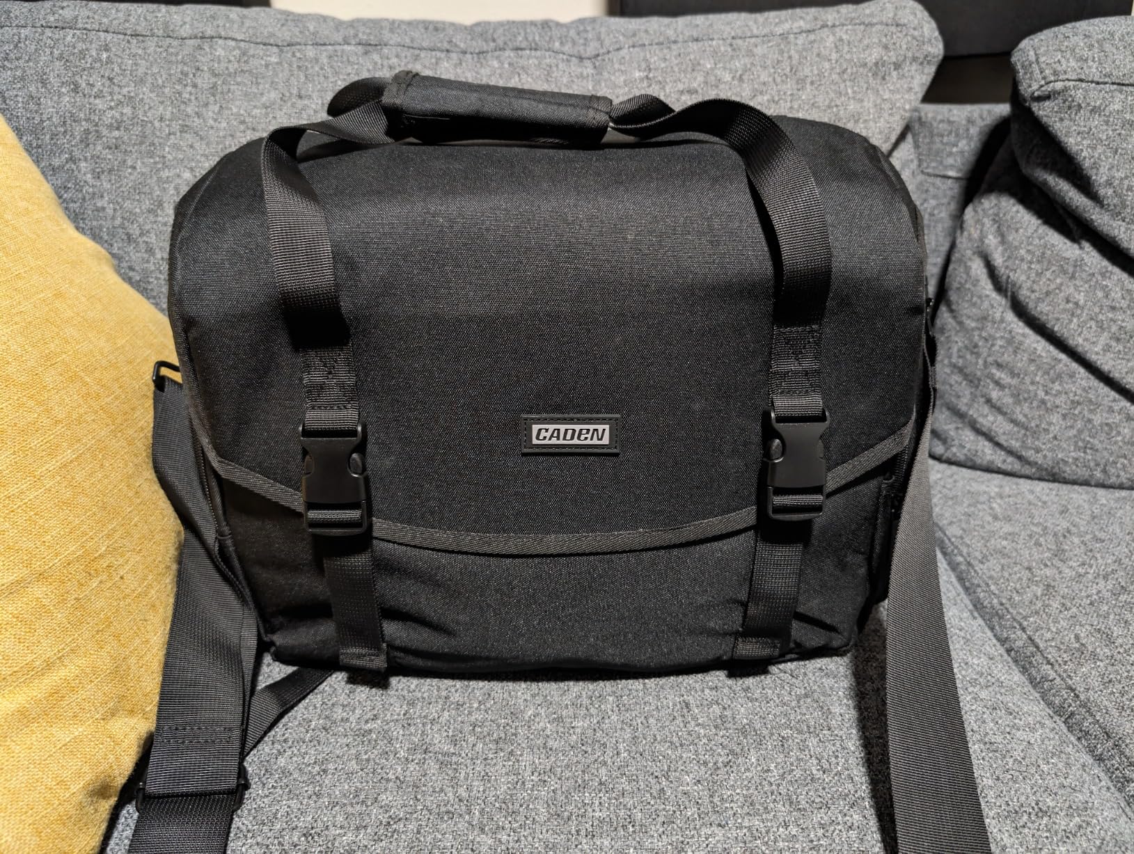 CADeN Camera Bag Case Shoulder Messenger Bag with Tripod Holder Compatible for Nikon, Canon, Sony, DSLR SLR Mirrorless Cameras Waterproof (Black, Small) customer photo 2