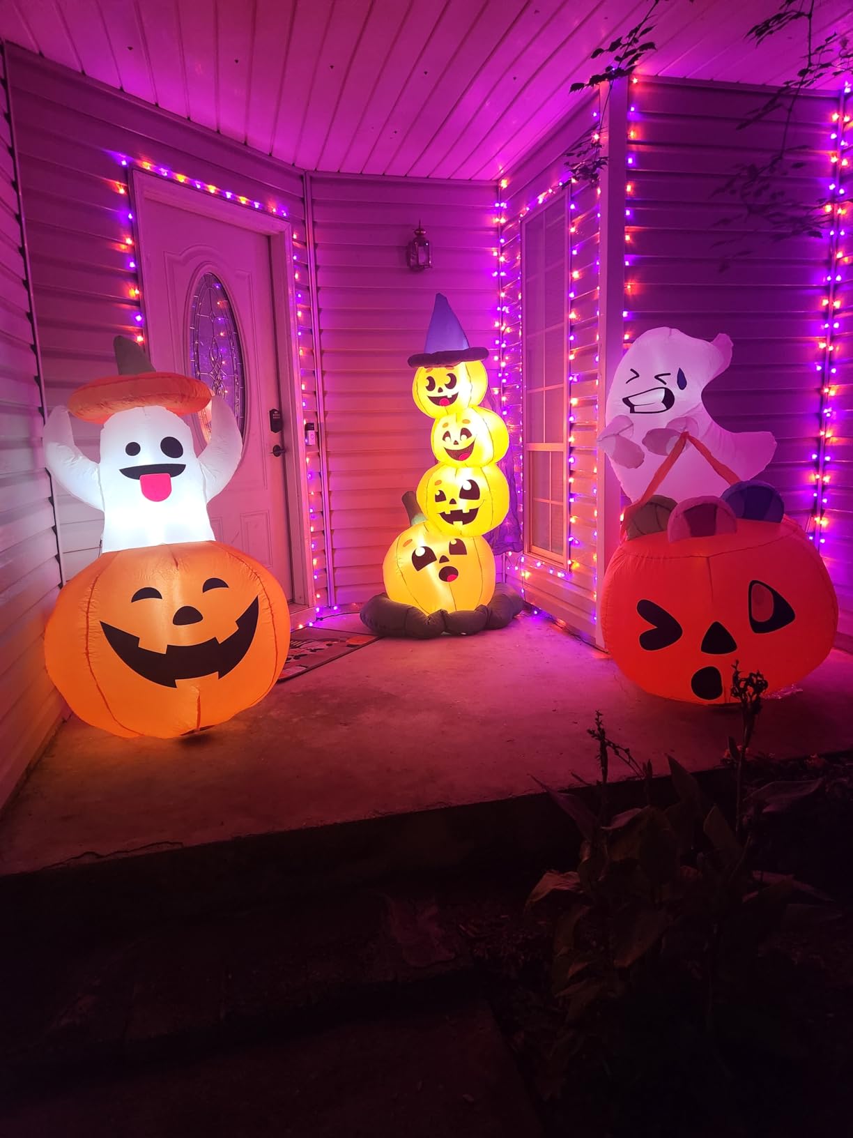 Joiedomi 6 FT Halloween Inflatables Outdoor Decorations, Blow Up Yard Decorations Inflatable Pumpkins with Witch Hat with Build-in LEDs customer photo 1